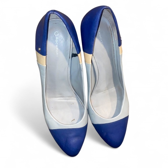 Rockport Blue and Cream Women's Heels - Picture 2 of 7